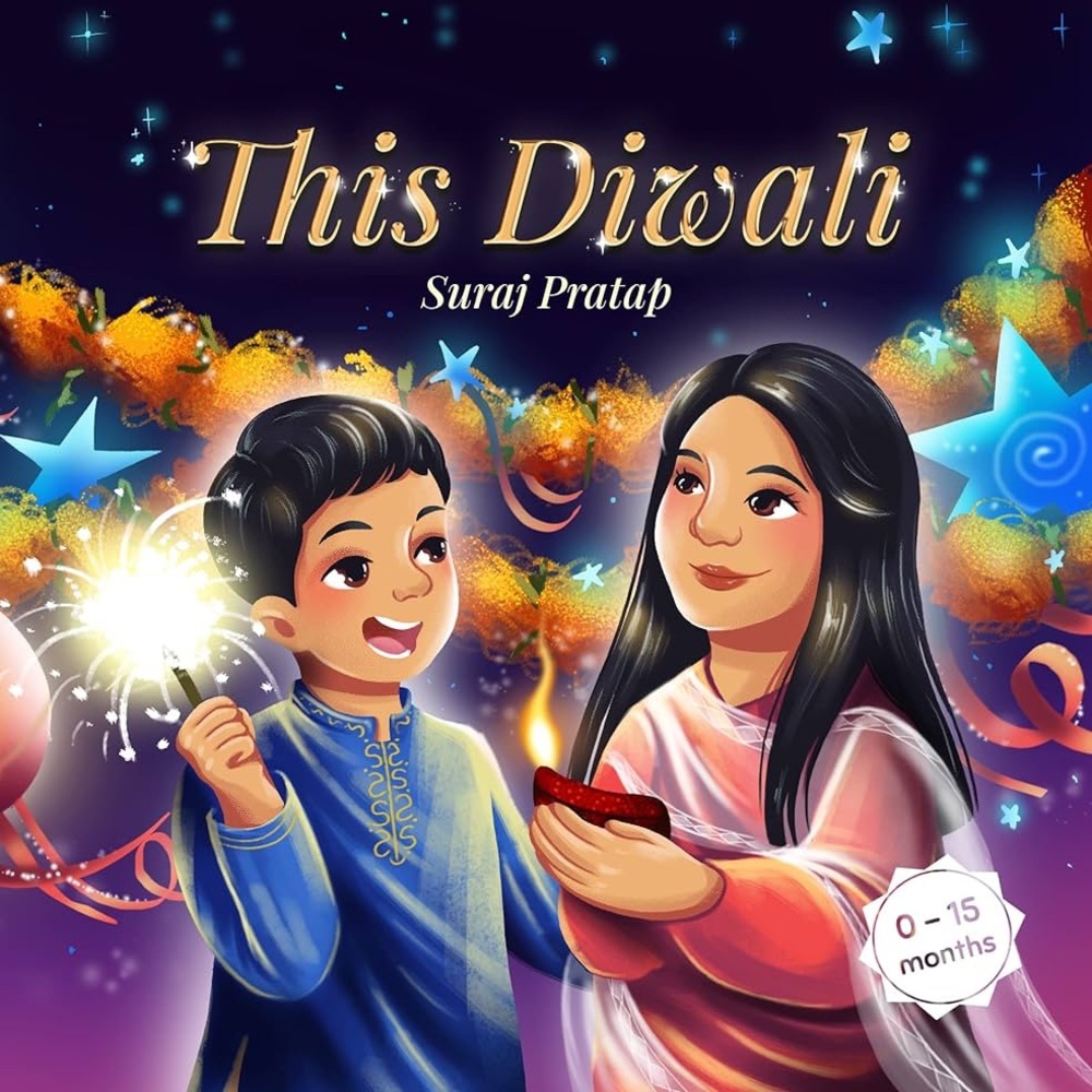 Children's Diwali Board Book Blue Purple Festive Cover Suraj Pratap 0-3 Months